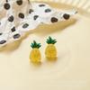 Fábrica de pendientes con sabor a fruta, simulación tridimensional, uva morada, melocotón, lindos pendientes de niña, joyería de oreja sencilla para el día a día.