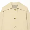 AliExpress Transfronterizo 2026 Primavera Nueva Ropa para Mujer Color Sólido Estilo Británico Solapa Botones Gabardina Abrigo Exterior 3705410