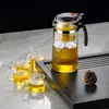 Taza Elegante Vidrio Espeso Resistente a Altas Temperaturas Juego de Té Casero Infusor de Té Separación de Té y Agua Preparación de Té con un Botón
