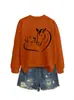Amazon Ebay Sitio Independiente Moda Casual Versátil para Mujer Otoño e Invierno Nuevo Sudadera de Manga Larga Perro y Caballo Corazón Comercio Exterior