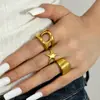 Joyería de Acero Inoxidable Anillo Abierto Geométrico de Estrella de Mar Transfronterizo Anillo de Dedo de Personalidad Joyería Anillo de 18K Sensación de Gama Alta de Nicho