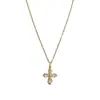 Collar con Colgante de Cruz de Diamantes Completos Estilo Coreano Moda Simple Personalidad Femenina Lujo Ligero Versátil Cadena para Clavícula de Gama Alta Venta al por Mayor
