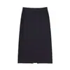 Roupas Femininas ALINDM Plus Size para Senhoras Plus Size: Saia Reta Linha A de Cintura Alta 100kg Colete Tricot Versátil Gola Redonda