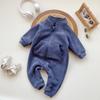 Mameluco para Recién Nacidos Estilo Coreano, Nuevo Estilo para Niños y Niñas, Monito Versátil Forrado de Polar, Mameluco con Cierre tipo Chaqueta para Bebés