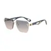 Nuevas Gafas de Sol de Moda sin Montura Cortadas al Borde 2025 para Mujer, Gafas de Sol para Hombre de Gama Alta Europeas y Americanas Transfronterizas Tendencia Street Photography Ins