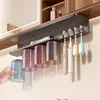 Vaso magnético para enjuague bucal y portacepillos de dientes debajo del espejo del gabinete, vaso invertido para cepillos de dientes, portacepillos de dientes eléctrico, estante de almacenamiento montado en la pared para pasta de dientes