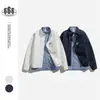 Camisa a Cuadros Retro Japonesa de Dos Piezas Falsas de Moda para Hombre Manga Larga Holgada Cs48