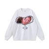 Camiseta de manga curta solta com estampa de injeção direta de tinta branca antiga, estilo hip hop americano, para homens e mulheres, de marca de moda de rua transfronteiriça