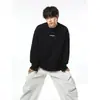 Nueva Sudadera de Algodón Chino para Hombre Otoño 2026, Cuello Redondo, Diseño de Retazos, 380g, Top de Corte Holgado de Alta Calidad, Marca de Moda para Adolescentes