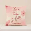 Estilo Nuevo Primavera y Verano Hermosa Funda de Almohada Floral Transfronteriza Poliéster Impreso Cojín de Asiento Decoración del Hogar Funda de Cojín para Sofá