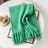 Serie de Colores Melard Otoño e Invierno Bufanda Cálida para Mujer, Bufanda de Lana Versátil de Color Sólido, Chal Esponjoso Engrosado Venta al por Mayor