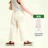 Roupas Infantis Amila 2026 Verão Novo Calça Casual Infantil Cintura Alta Reta Solta Diária Retrô Cor Sólida Calça Wide Leg