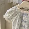 Novo Conjunto de Verão 2026 para Meninas e Bebês: Conjunto Estiloso de Duas Peças: Blusa Floral de Manga Curta e Shorts de Algodão Puro