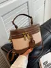 Bolsas para Mulheres 2025 Nova Moda Casual Bolsa Caixa Lona Costurada de Mão Ombro Bolsa Transversal Quadrada Pequena Retrô