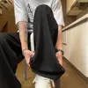 Pantalones casuales de seda de hielo texturizados para hombre, nuevo estilo de verano, pantalones largos de pierna ancha de corte holgado de moda, pantalones deportivos de talla grande