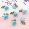 Cuentas de orquídea de lirio de color acrílico bañadas en oro hechas a mano, collares, pulseras y accesorios de ropa caseros, fabricantes al por mayor