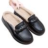 Pantuflas de Terciopelo y Cuero Genuino para Mujer, Zapatos Ligeros de Suela Suave y Superficie Suave para Mujer, Tacones Planos, Zapatos de Terciopelo Cálido y Cuero Genuino para Madre, Venta Directa de Fábrica