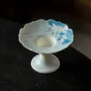 Quemador de incienso de porcelana azul y blanco pintado a mano con diseño de loto, con un soporte alto para evitar la caída de cenizas, adecuado para varillas de incienso estilo chino, mesas de té y arreglos de incienso.