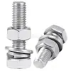 Conjunto de porca e parafuso de aço inoxidável 304 combinação de parafuso sextavado, porca, arruela lisa, arruela de pressão M5/M6/M8/M10