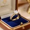 Anillo de Pareja Temu Xiyin de Moda y Elegante Transfronterizo Juego de Anillos de Plata S925 Incrustado con Moissanita Joyería de Mano Exquisita y Elegante