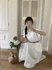 Tamaño Actualizado: Vestido Casual Elegante de Estilo Coreano Simple, de una Sola Fila de Botones, con Cinturón en 2 Colores