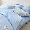 Algodão espessado escovado cama quatro peças roupa de cama de algodão Nórdico capa de edredom de algodão puro lençol de cama conjunto de três peças de inverno