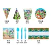 Set de Vajilla Desechable Temático de Tiburón Rosa Coco Super Azuly de Fiesta de Cumpleaños Infantil