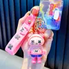 Llavero de oso electrochapado UV, muñeco de goma suave de dibujos animados, colgante para bolso, figura para máquina de garras de peluches, pequeño regalo