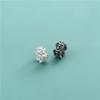 Plata de Ley S925 Xizang Cuentas Separadas Estrella de Cinco Puntas Corazón Cuentas Sueltas Anillo DIY Pulsera de Cuerda Tejida a Mano Accesorios con Cuentas