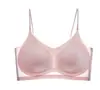 Lingerie Transfronteiriça do Sudeste Asiático, Lingerie Sem Costura Ultra Fina de Seda Gelada, Sutiã Regata Feminino, Respirável para Seios Grandes, Alça nas Costas Pequena