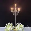 Accesorios para Bodas Estilo Simple Europeo y Americano Arte de Hierro Galvanizado Cristal Múltiples Cabezas Brazos Curvos Iluminación de Caminos Decoraciones de Escenario para Bodas Venta al por Mayor