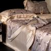Juego de edredón de verano de cuatro piezas de Tencel 80 de alta gama, lavable a máquina, de seda fría, fresco y sedoso, con aire acondicionado, edredón fino de verano.