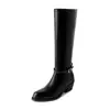 Belleza Super Hermosa de Piernas Largas con Hebilla de Cinturón de Cuero de Vaca Completo Botas de Caballero 2026 Botas Largas de Tubo Alto de Cuero Genuino con Tacón Medio Grueso y Punta