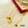 Collar de Pan Tostado Sonriente Estilo Antiguo Chapado en Oro con Diamantes de Burbuja, Mismo Estilo que los Collares de Tienda de Oro, Colgante Versátil para el Día a Día
