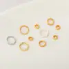 Anillas abiertas anti-desprendimiento que conservan el color, chapadas en oro real de 18k, ecológicas, de doble capa, anillos abiertos para accesorios de joyería DIY, anillo de conexión para cordón de teléfono