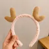 Faixa de Cabelo de Pelúcia com Rosto de Coelho Desenho Animado Acessórios de Cabelo Outono e Inverno Versátil Antiderrapante Touca Super Fofa Novo Laço