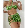 Bikini Nuevo Estampado Primera Vista 2023 Traje de Baño de Tres Piezas Dividido Transfronterizo Europeo y Americano Exportación Amazon Traje de Baño