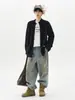 Chaqueta de punto Jianheng Otoño Estilo Minimalista Coreano para Hombre Manga Larga Casual Holgada Sencilla Cuello Alto Cárdigan de Punto Suéter