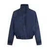Chaqueta Versátil Lavada con Efecto Desgastado y Cuello Alto para Hombre, Nuevo Estilo Corto de Otoño con Dobladillo Acanalado, Abrigo Casual Desestructurado Holgado para Mujer