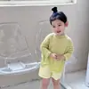 Roupas de verão com proteção solar dopamina para meninas, roupas de verão com mangas compridas para ar condicionado para bebês meninas, saída de praia fina para crianças
