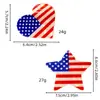 Pinza para el Cabello con Bandera Americana Transfronteriza, Pasador con Forma de Corazón y Estrella para el Día de la Independencia, Pinza de Tiburón para Recogido en la Parte Trasera de la Cabeza, Accesorio para el Cabello Festivo