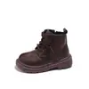 Botas Martin para Niños Botas Casuales de Algodón Retro 2026 Invierno Botines Cortos con Felpa para Niños Estilo Coreano Botas Pequeñas de Cuero Cálidas