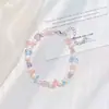 Colar Corrente de Clavícula Gargantilha Conjunto de Pulseiras Pérola de Água Doce Natural Ametista Quartzo Rosa Ágata 'Happy Dopamine'