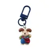 Lindo llavero de overol de cachorro de dibujos animados, colgante creativo personalizado para bolso, decoración de mochila para estudiantes, regalo de accesorio