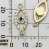 Colgante de Ojo de Diablo con Recorte de Doble Agujero Transfronterizo, Punto de Aleación, Diamante, Accesorios de Joyería para Pulseras y Pendientes Hechos a Mano Creativos