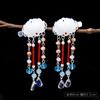 Horquilla antigua con clip para el pelo, joyería antigua, accesorios Hanfu, accesorios para el cabello con clip lateral, horquilla con borla escalonada, horquilla para el pelo
