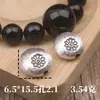 Prata S925 Acessórios Feitos à Mão Escovados Pulseira de Corda Trançada DIY Contas Espaçadoras Pingente Atacado Redondo Plano Estilo Étnico