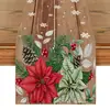 Corredor de Mesa de Natal Novo Transfronteiriço Linho Criativo Estampado Boneco de Neve e Papai Noel Jogo Americano Atmosfera Decorações de Mesa de Natal