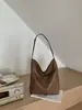 Bolsa tote de couro macio curtido vegetal para o dia a dia, grande capacidade, feminina, novo estilo 2026, popular este ano, bolsa de ombro hobo despojada, em estoque
