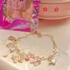Pulsera Coreana de Flor de Cuatro Pétalos, Lujo Ligero, Gama Alta, Elegante, Pulsera Ajustable, Joyería de Mano de Nuevo Estilo para Mujeres